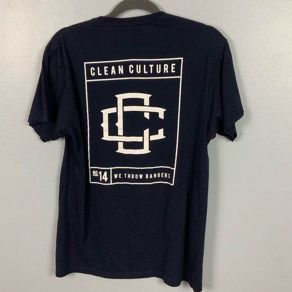 Clean Culture Navy Blue logo Graphic T Shirt - Picture 5 of 6
